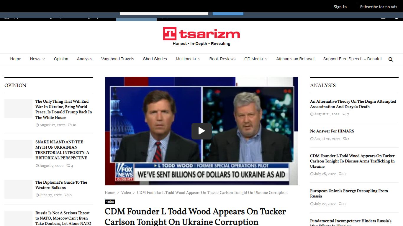 CDM Founder L Todd Wood Appears On Tucker Carlson Tonight On ... - Tsarizm